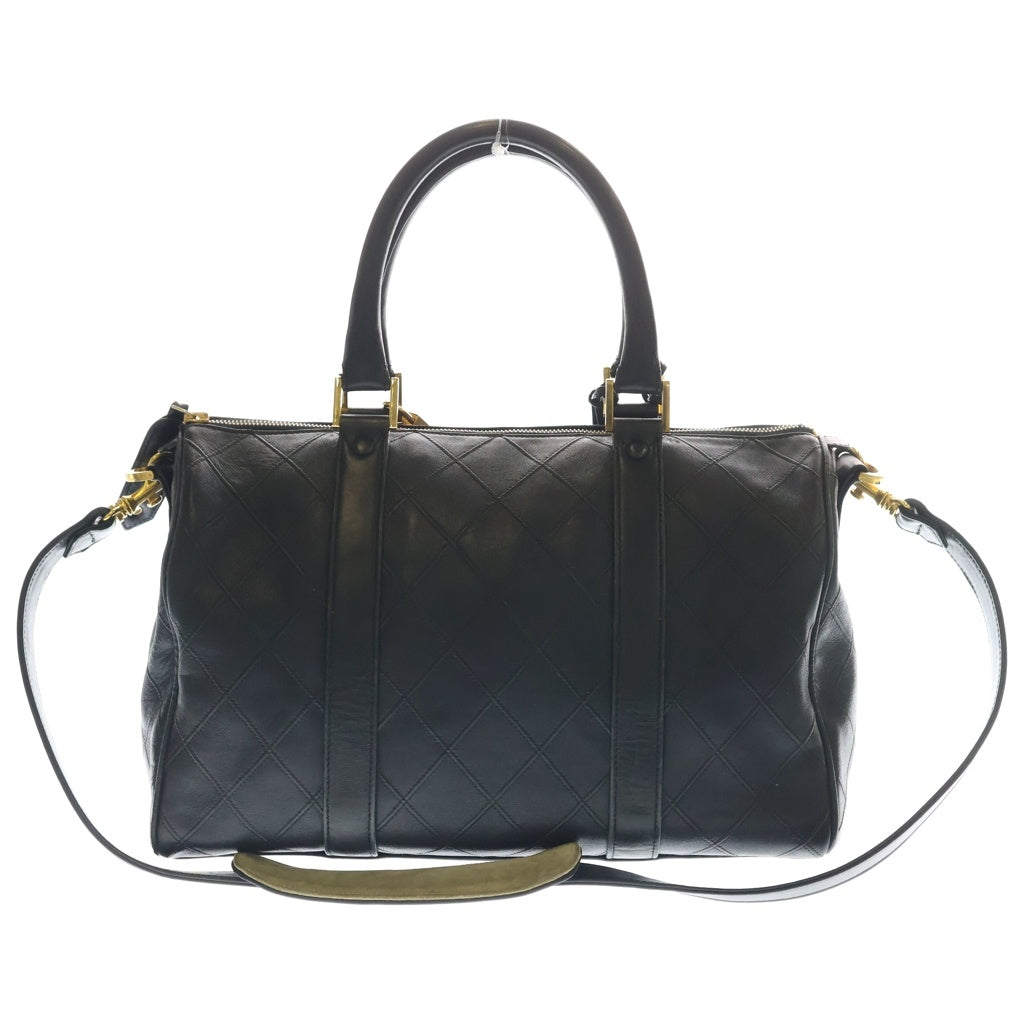 CHANEL(シャネル) ビコローレ35 ラムスキン ゴールド金具 2WAY ハンドバッグ ボストンバッグ ショルダーバッグ ブラック レディース