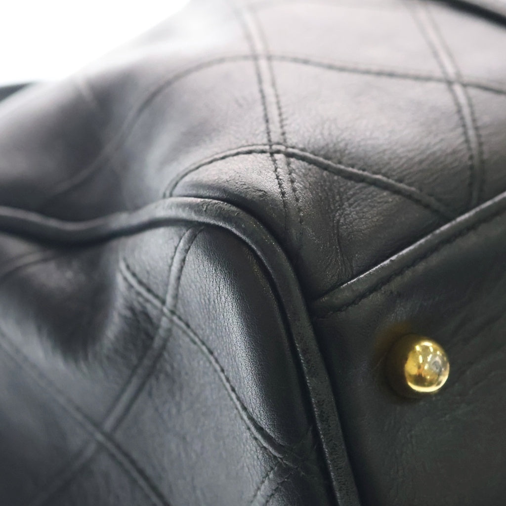 CHANEL(シャネル) ビコローレ35 ラムスキン ゴールド金具 2WAY ハンドバッグ ボストンバッグ ショルダーバッグ ブラック レディース