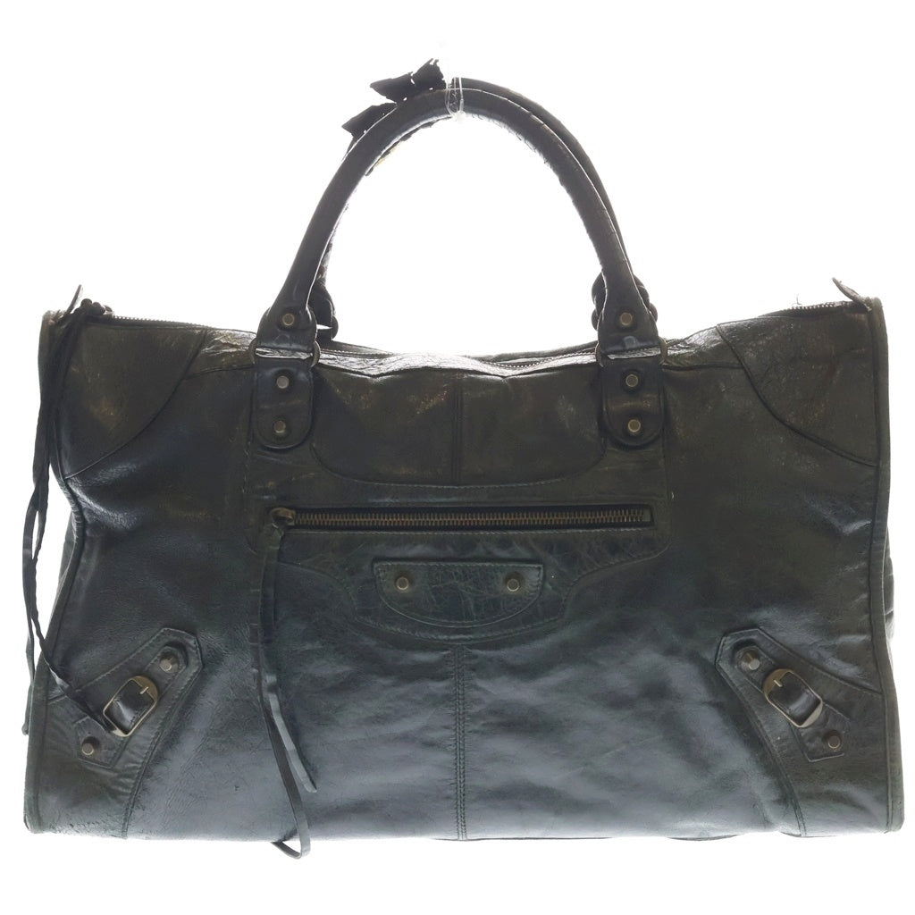BALENCIAGA(バレンシアガ) ザ シティ ラージ ハンドバッグ ブラック レザー ゴールド金具