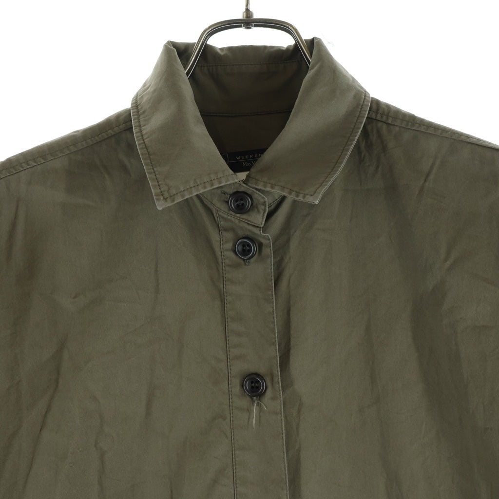 Max Mara(マックスマーラ) コットン ロングシャツワンピース カーキ 522601996 レディース