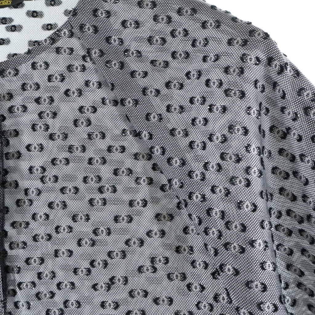 DRAWER(ドゥロワー) Drawer(ドゥロワー) 22AW シルク混合 ジャガード ラグランスリーブ 半袖ブラウス グレー 6521-299-1256 レディース