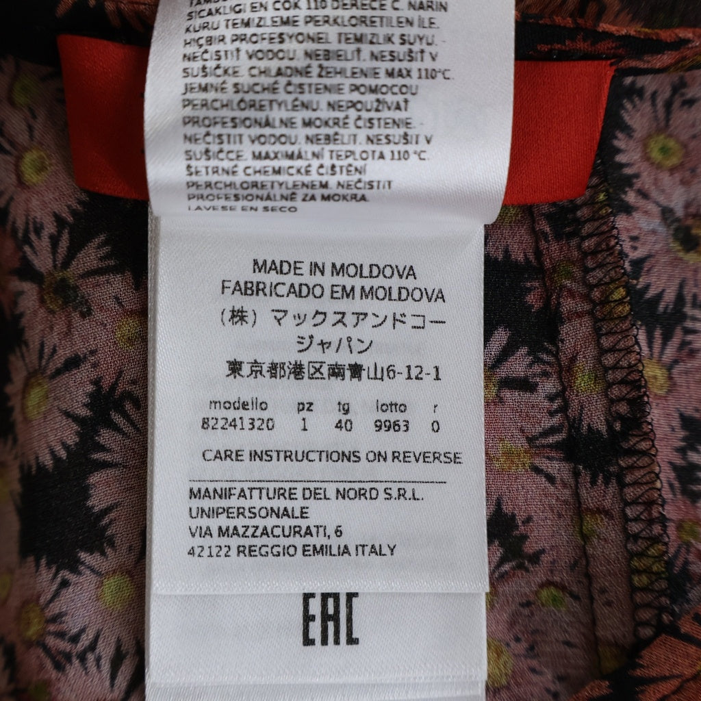 MAX&CO(マックス アンド コー) 花柄長袖ワンピース ドレス ビスコース レッド/ブラック 82241320 レディース