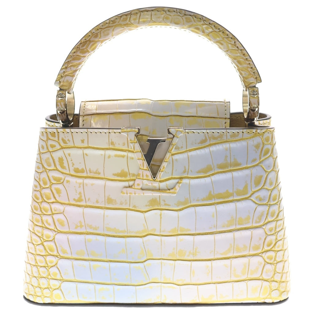 LOUIS VUITTON(ルイヴィトン) カプシーヌミニ 2WAYハンドバッグ ショルダーバッグ サハラゴールド クロコ ゴールド金具 レディース