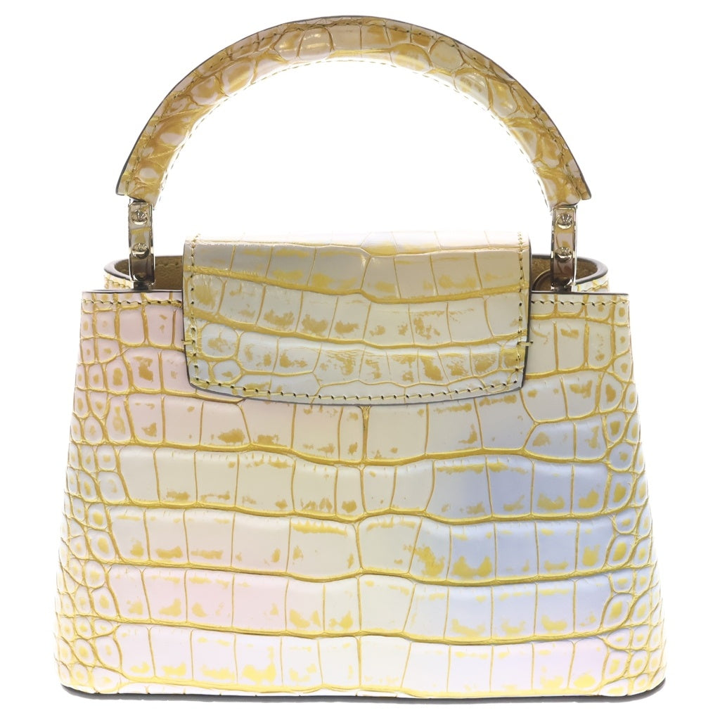 LOUIS VUITTON(ルイヴィトン) カプシーヌミニ 2WAYハンドバッグ ショルダーバッグ サハラゴールド クロコ ゴールド金具 レディース