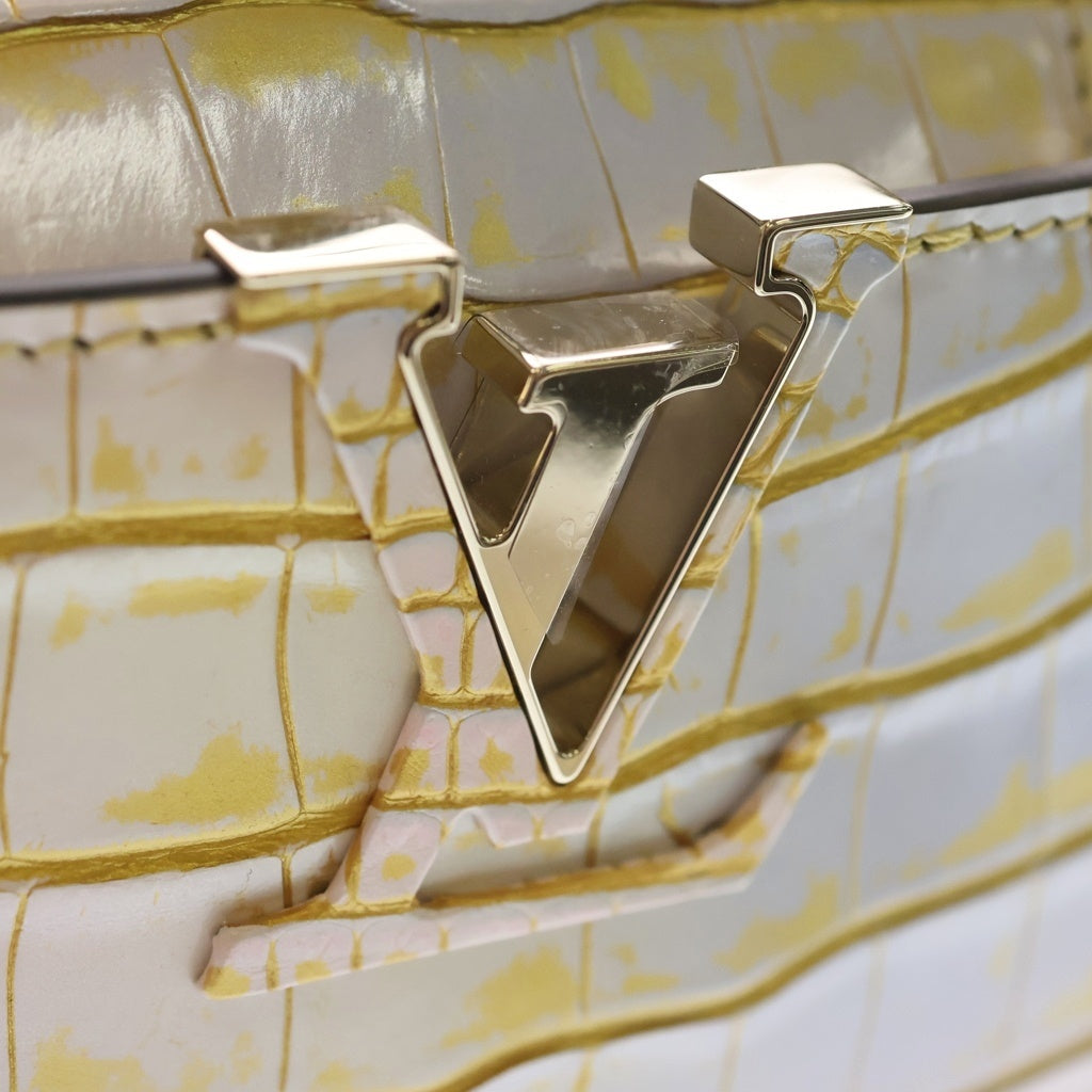 LOUIS VUITTON(ルイヴィトン) カプシーヌミニ 2WAYハンドバッグ ショルダーバッグ サハラゴールド クロコ ゴールド金具 レディース