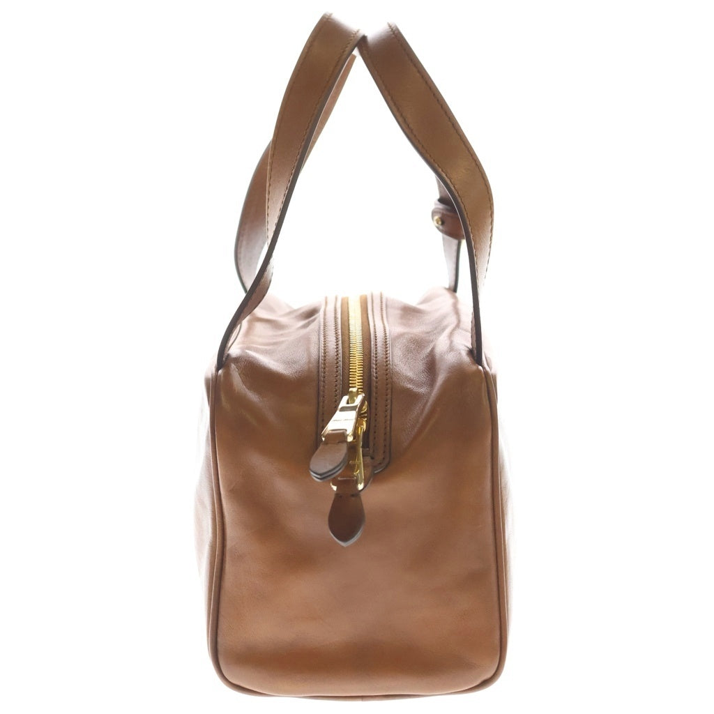 miumiu(ミュウミュウ) トップハンドルバッグ ブラウン レザー 5BB182 ゴールド金具 レディース