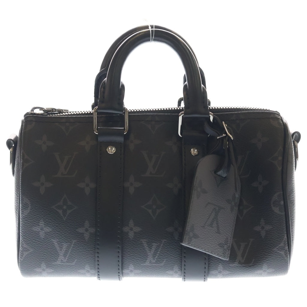 LOUIS VUITTON(ルイヴィトン) モノグラムエクリプス キーポルバンドリエール25 2WAYハンドバッグ ショルダーバッグ ブラック レザー×PVC M46271 シルバー金具 レディース