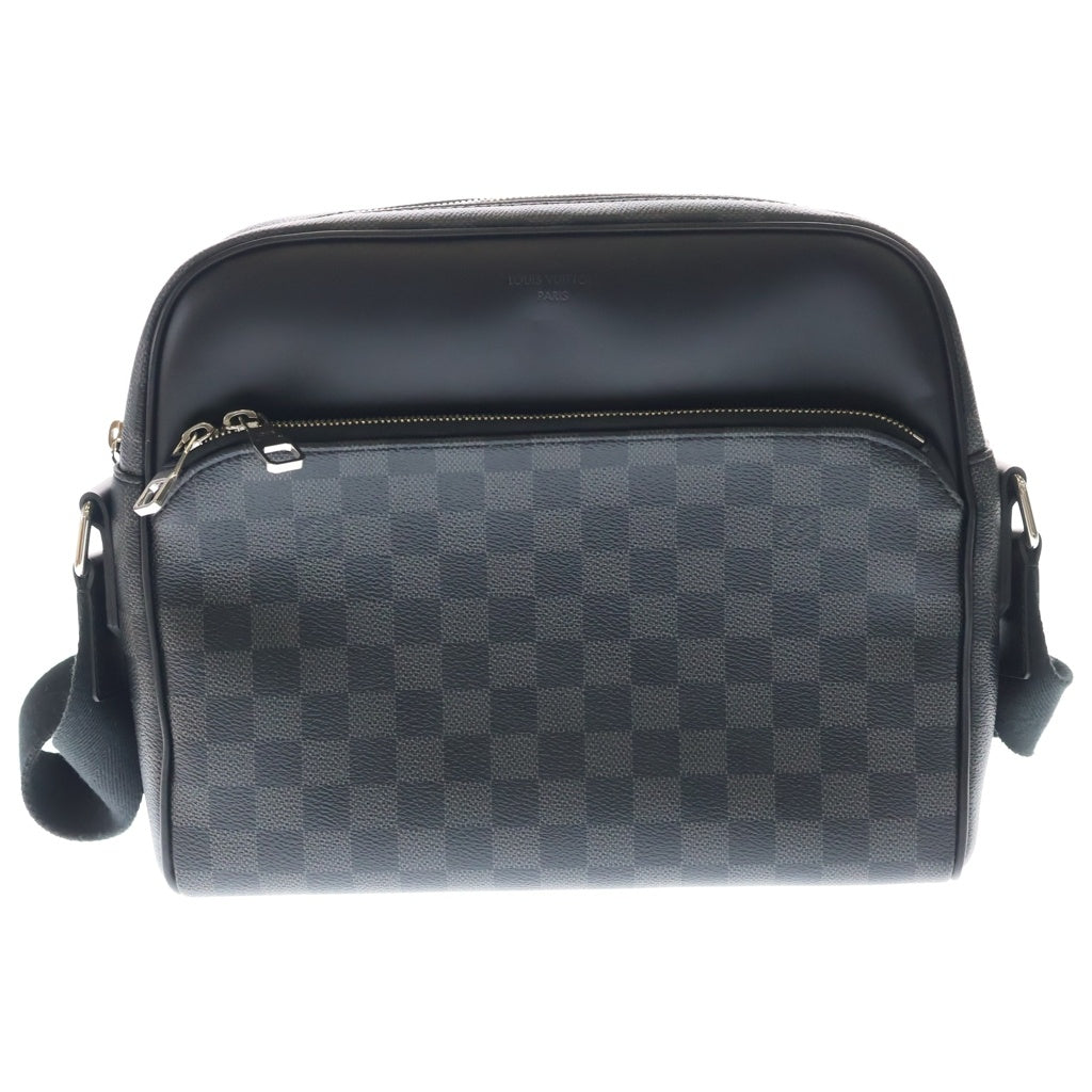 LOUIS VUITTON(ルイヴィトン) ダミエ グラフィット デイトンPM PVC レザー ショルダーバッグ ブラック N41408 レディース