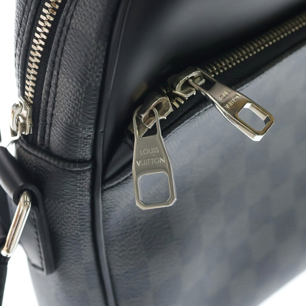 LOUIS VUITTON(ルイヴィトン) ダミエ グラフィット デイトンPM PVC レザー ショルダーバッグ ブラック N41408 レディース