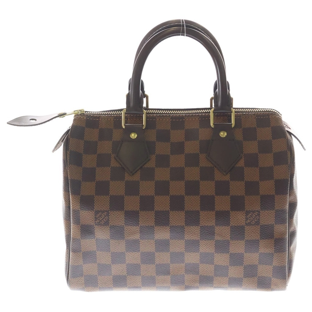 LOUIS VUITTON(ルイヴィトン) ダミエ スピーディ25 ハンドバッグ ミニボストンバッグ ブラウン レザー×PVC N41365 ゴールド金具 レディース