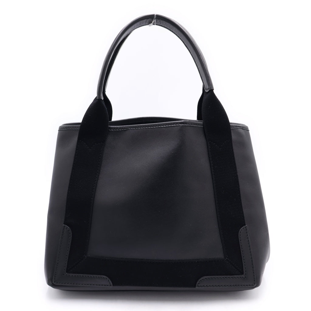 BALENCIAGA(バレンシアガ) ネイビーカバス ハンドバッグ キャンバス レザー ブラック 339933 レディース
