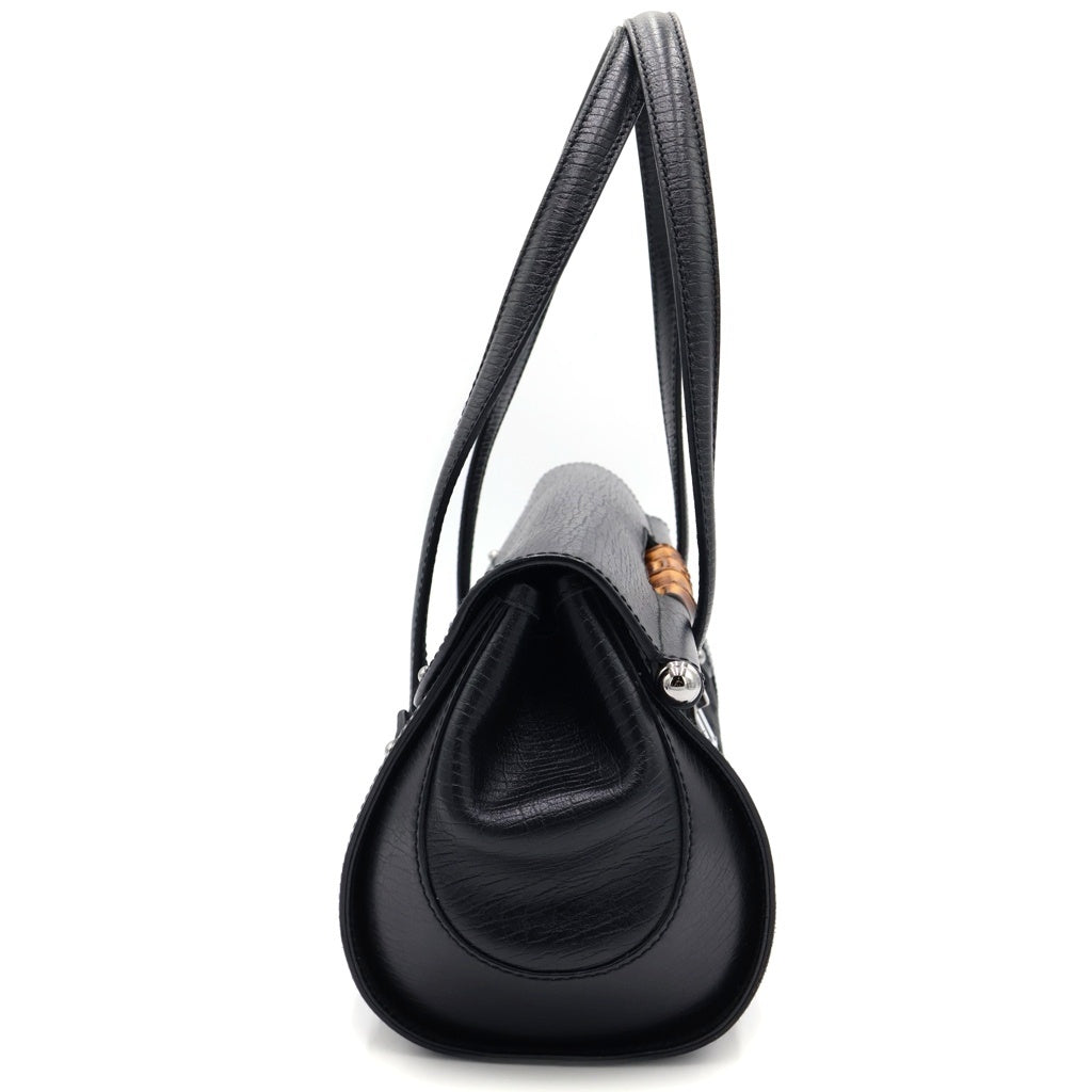 GUCCI(グッチ) バンブー ハンドバッグ GGキャンバス レザー ブラック 111713 レディース