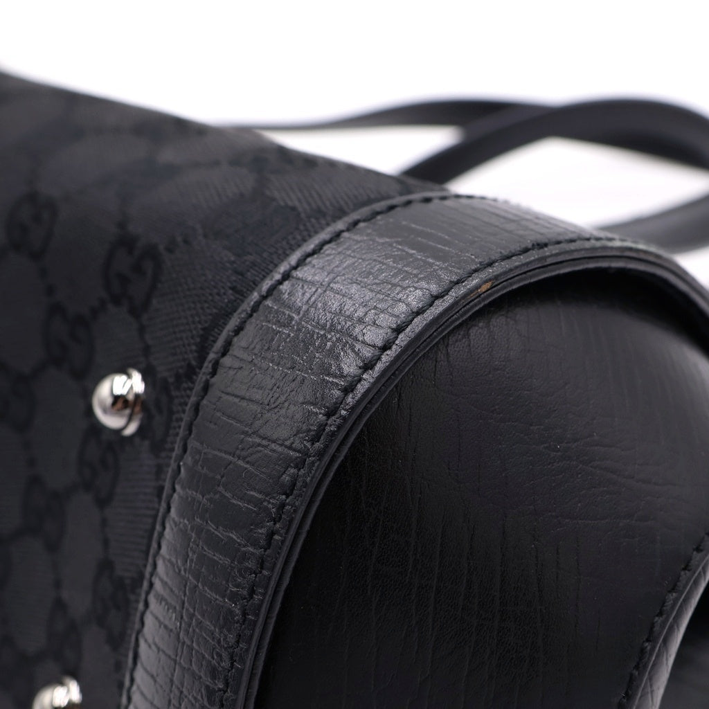 GUCCI(グッチ) バンブー ハンドバッグ GGキャンバス レザー ブラック 111713 レディース