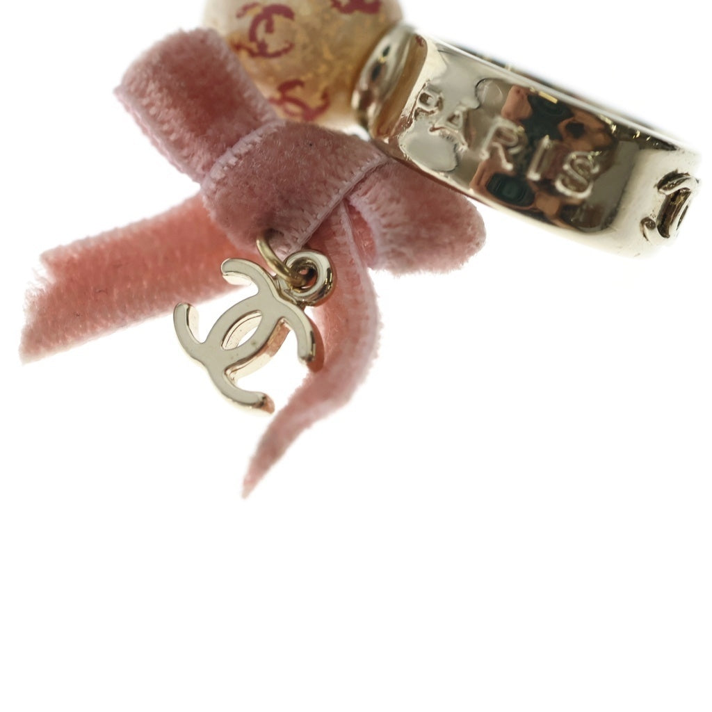 CHANEL(シャネル) ココマーク パールリボンリング ゴールド×ピンク #13.5 GP レディース