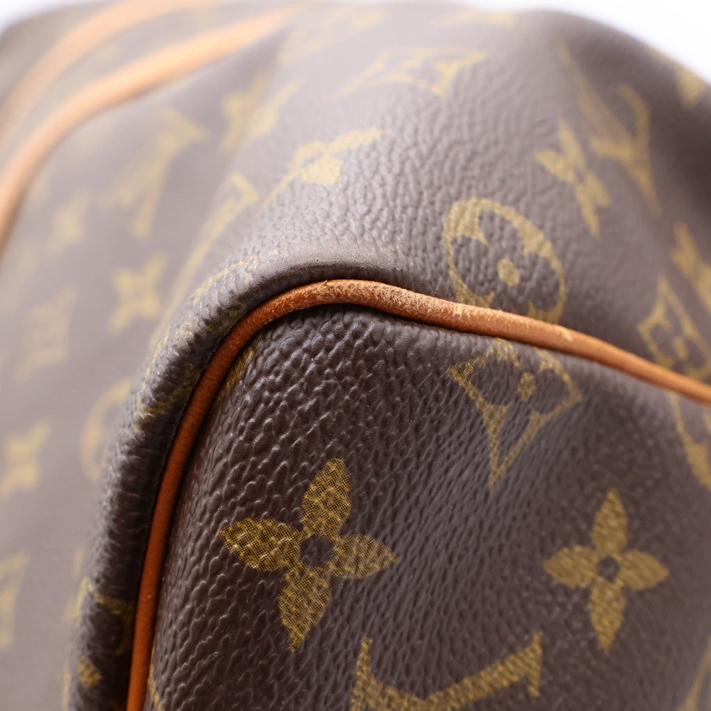 LOUIS VUITTON(ルイヴィトン) モノグラム キーポル55 ボストンバッグ ハンドバッグ トラベルバッグ ブラウン レザー×PVC M41424 ゴールド金具 レディース