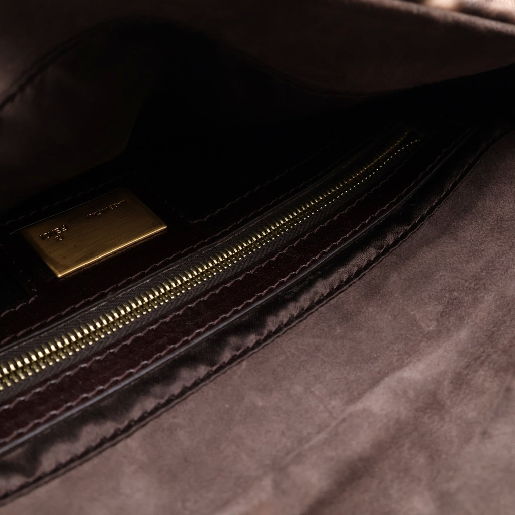 FENDI(フェンディ) マンマバケット ワンショルダーバッグ ハンドバッグ レオパード柄 ブラウン×ベージュ レザー ゴールド金具 レディース