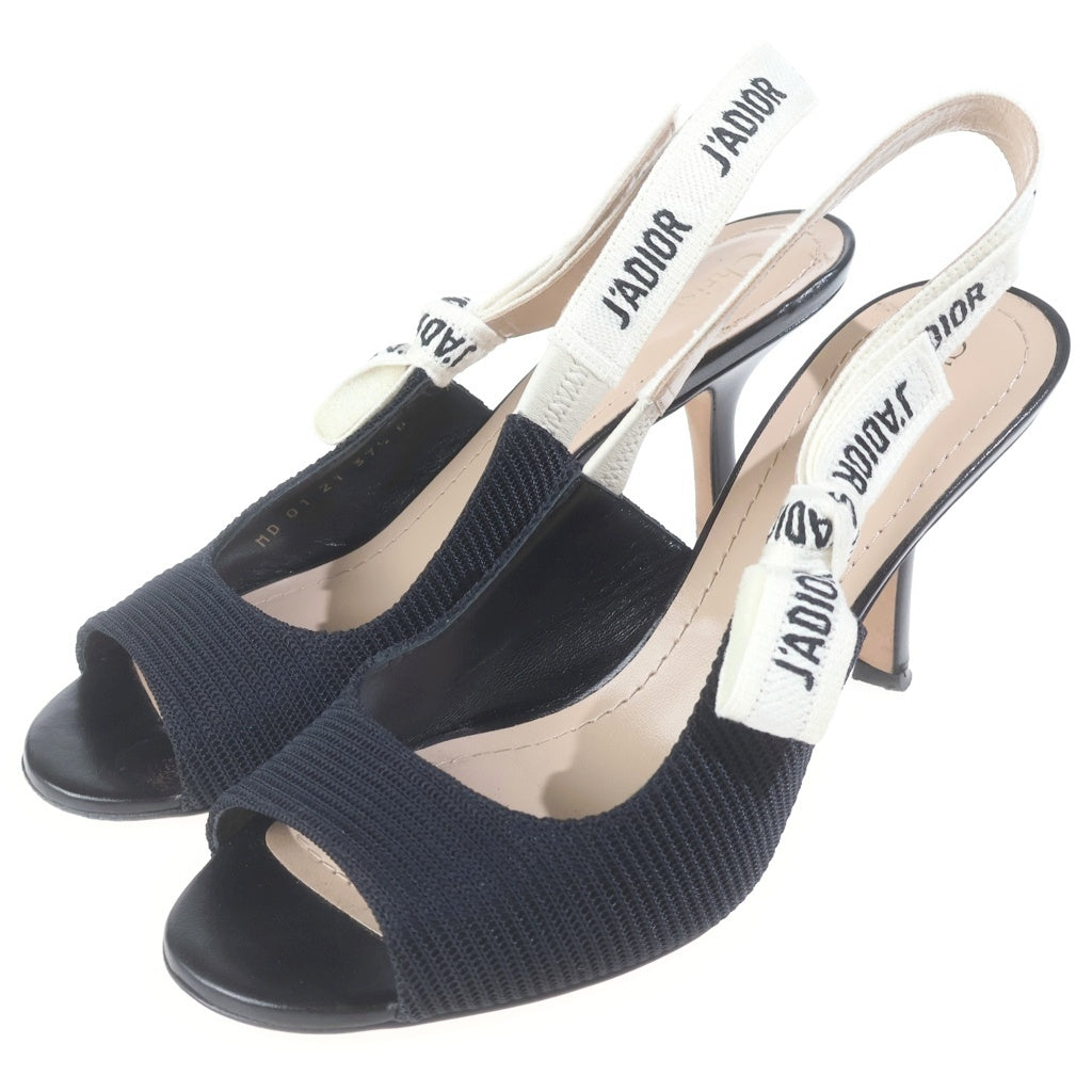 Christian Dior(クリスチャンディオール) ヒールリボンサンダル ブラック #37 1/2 レディース