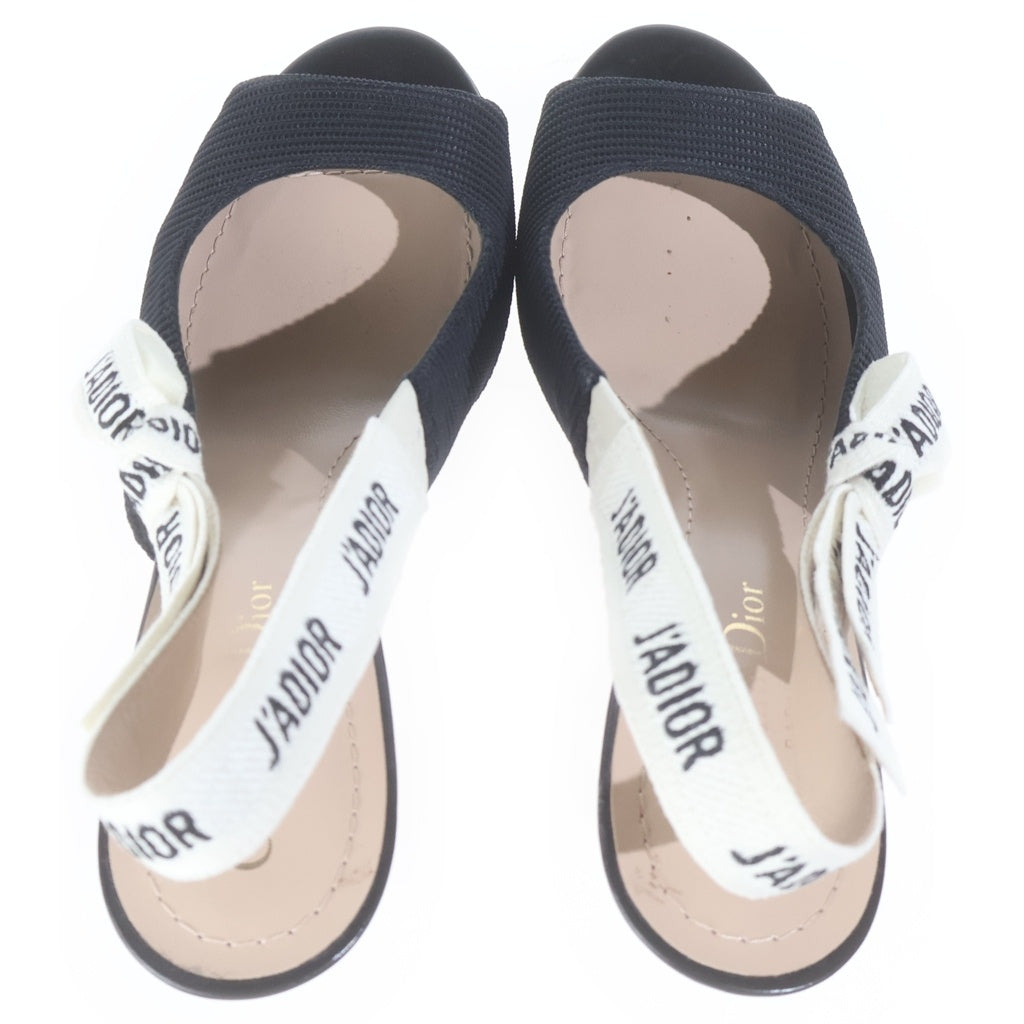 Christian Dior(クリスチャンディオール) ヒールリボンサンダル ブラック #37 1/2 レディース