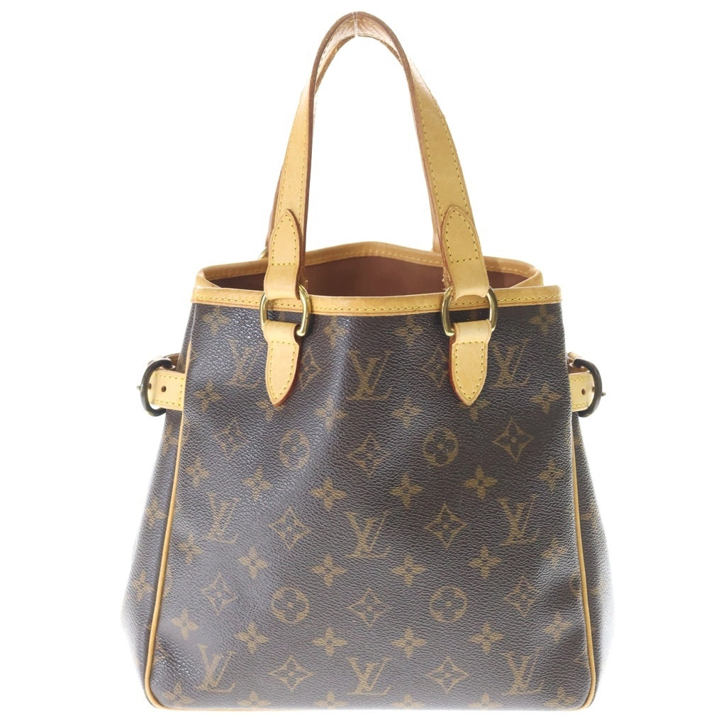 LOUIS VUITTON(ルイヴィトン) モノグラム バティニョール ハンドバッグ ミニトートバッグ ブラウン レザー×PVC M51156 ゴールド金具 レディース