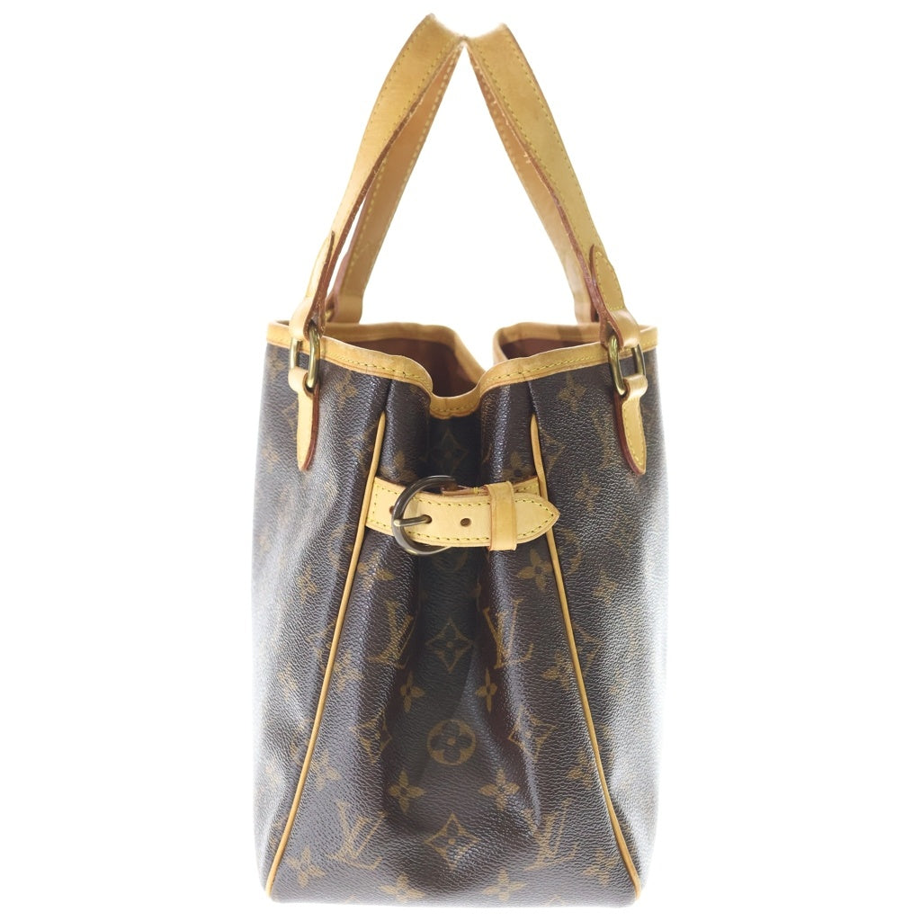 LOUIS VUITTON(ルイヴィトン) モノグラム バティニョール ハンドバッグ ミニトートバッグ ブラウン レザー×PVC M51156 ゴールド金具 レディース