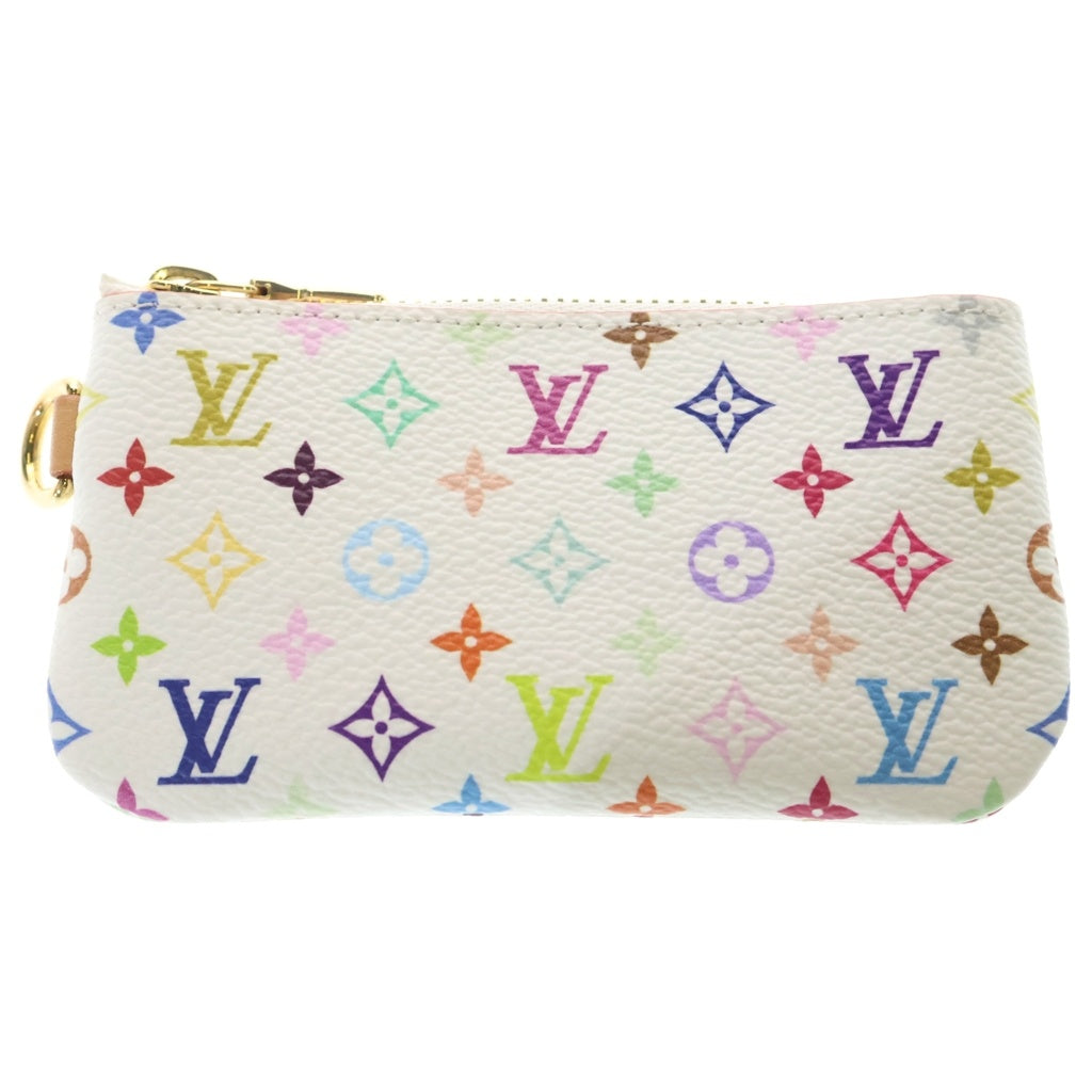 LOUIS VUITTON(ルイヴィトン) LV×TM ポシェット・クレ バッグチャーム 小物入れ ポーチ ホワイト レザー×PVC M28388 ゴールド金具