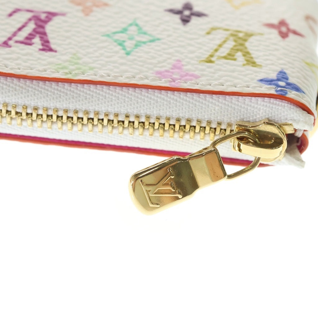 LOUIS VUITTON(ルイヴィトン) LV×TM ポシェット・クレ バッグチャーム 小物入れ ポーチ ホワイト レザー×PVC M28388 ゴールド金具
