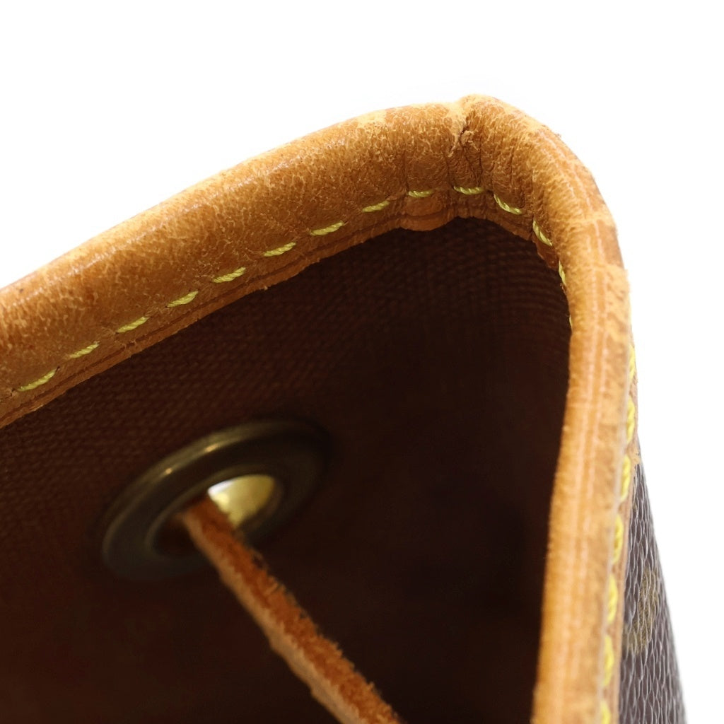 LOUIS VUITTON(ルイヴィトン) モノグラム モンスリGM リュックサック バックパック ブラウン レザー×PVC M51135 ゴールド金具 レディース
