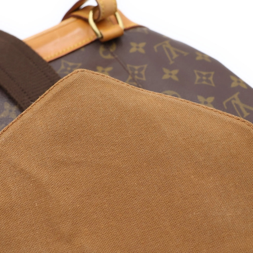 LOUIS VUITTON(ルイヴィトン) モノグラム モンスリGM リュックサック バックパック ブラウン レザー×PVC M51135 ゴールド金具 レディース