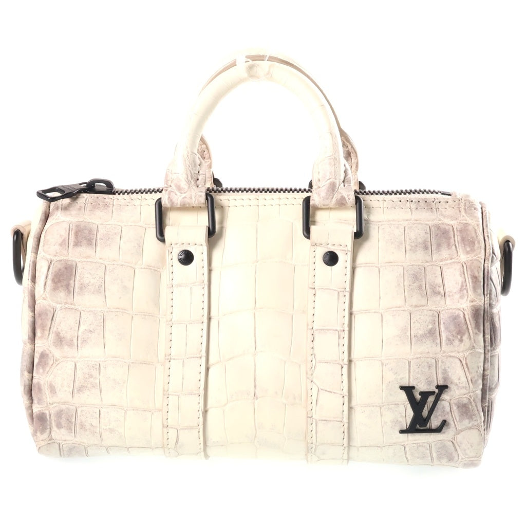 LOUIS VUITTON(ルイヴィトン) キーポルバンドリエール25 2WAY ショルダーバッグ ハンドバッグ クロコダイル ニロティカス サハラ ホワイト レディース