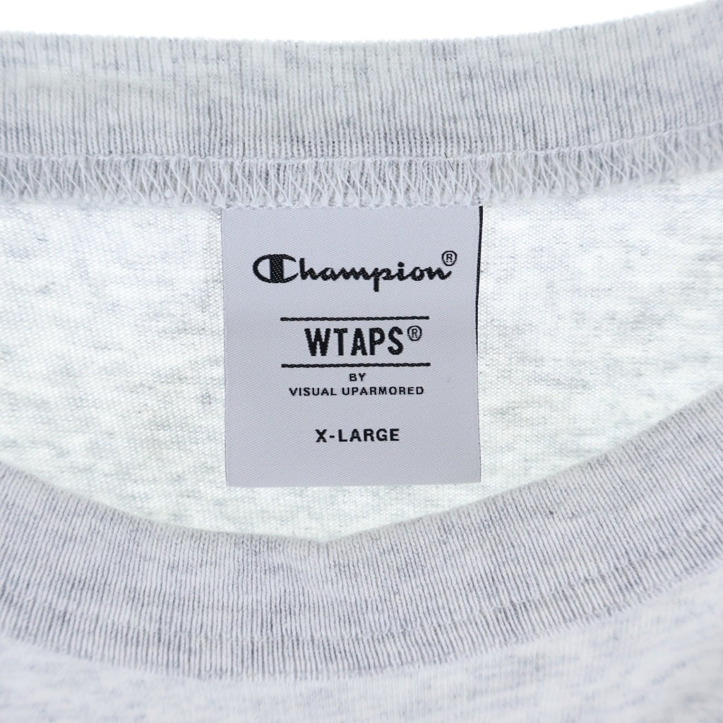 WTAPS(ダブルタップス) ×Champion チャンピオン コットン ロングスリーブTシャツ 長袖 カットソー グレー #XL C8-B413