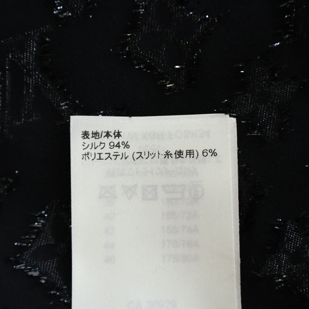 LOUIS VUITTON(ルイヴィトン) モノグラム シルク フロントボタン ミディアムスカート タイトスカート #34 ブラック EW231W XGR FOSK34 レディース