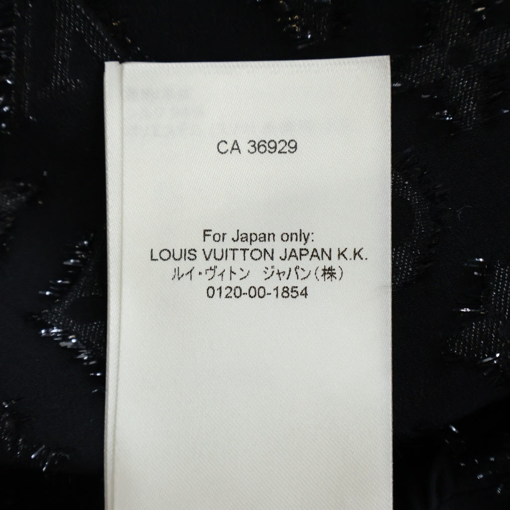 LOUIS VUITTON(ルイヴィトン) モノグラム シルク フロントボタン ミディアムスカート タイトスカート #34 ブラック EW231W XGR FOSK34 レディース