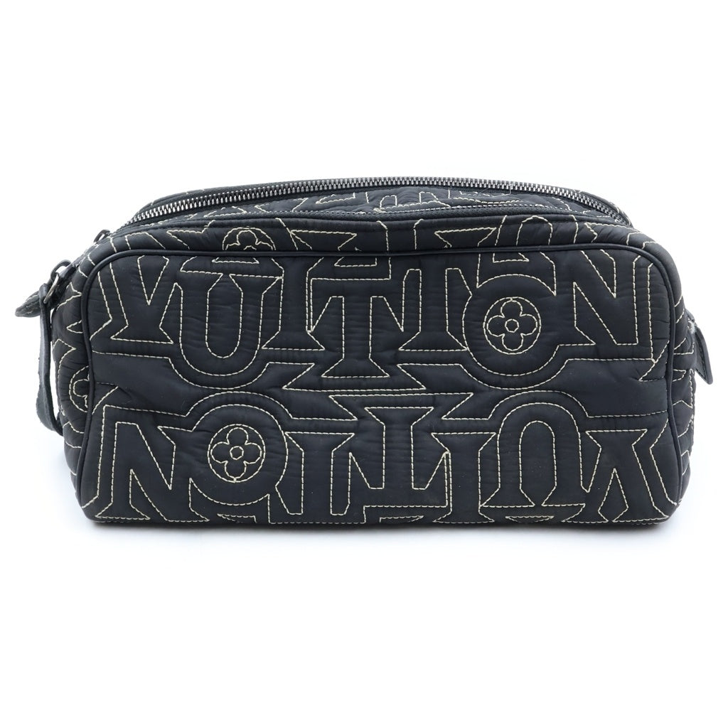 LOUIS VUITTON(ルイヴィトン) ドップキット スノークラッチバッグ セカンドバッグ ブラック ナイロン M21435 ブラック金具