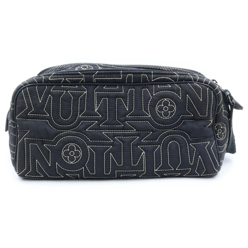 LOUIS VUITTON(ルイヴィトン) ドップキット スノークラッチバッグ セカンドバッグ ブラック ナイロン M21435 ブラック金具