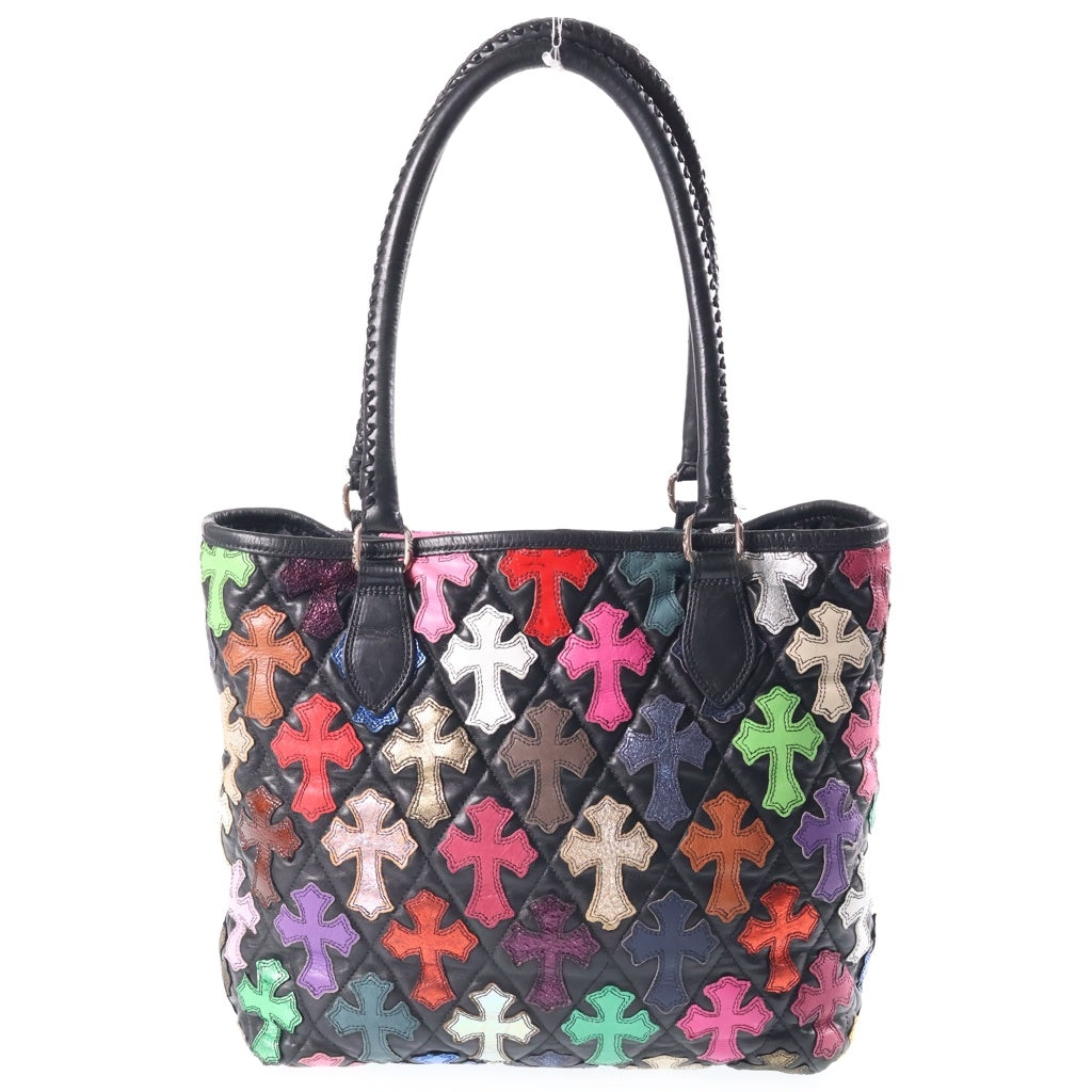 CHROME HEARTS(クロムハーツ) FS TOTE MULTI FSトート マルチクロスパッチ レザー ブラック/マルチカラー