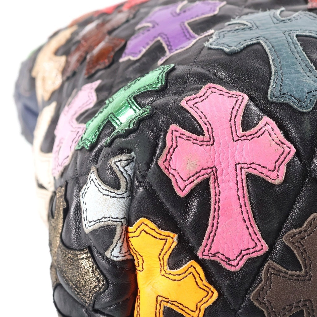 CHROME HEARTS(クロムハーツ) FS TOTE MULTI FSトート マルチクロスパッチ レザー ブラック/マルチカラー