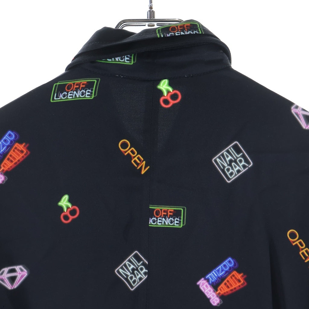 Acne Studios(アクネ ストゥディオズ) Yシャツ 長袖 ネオン柄 レーヨン ブラック #44 レディース