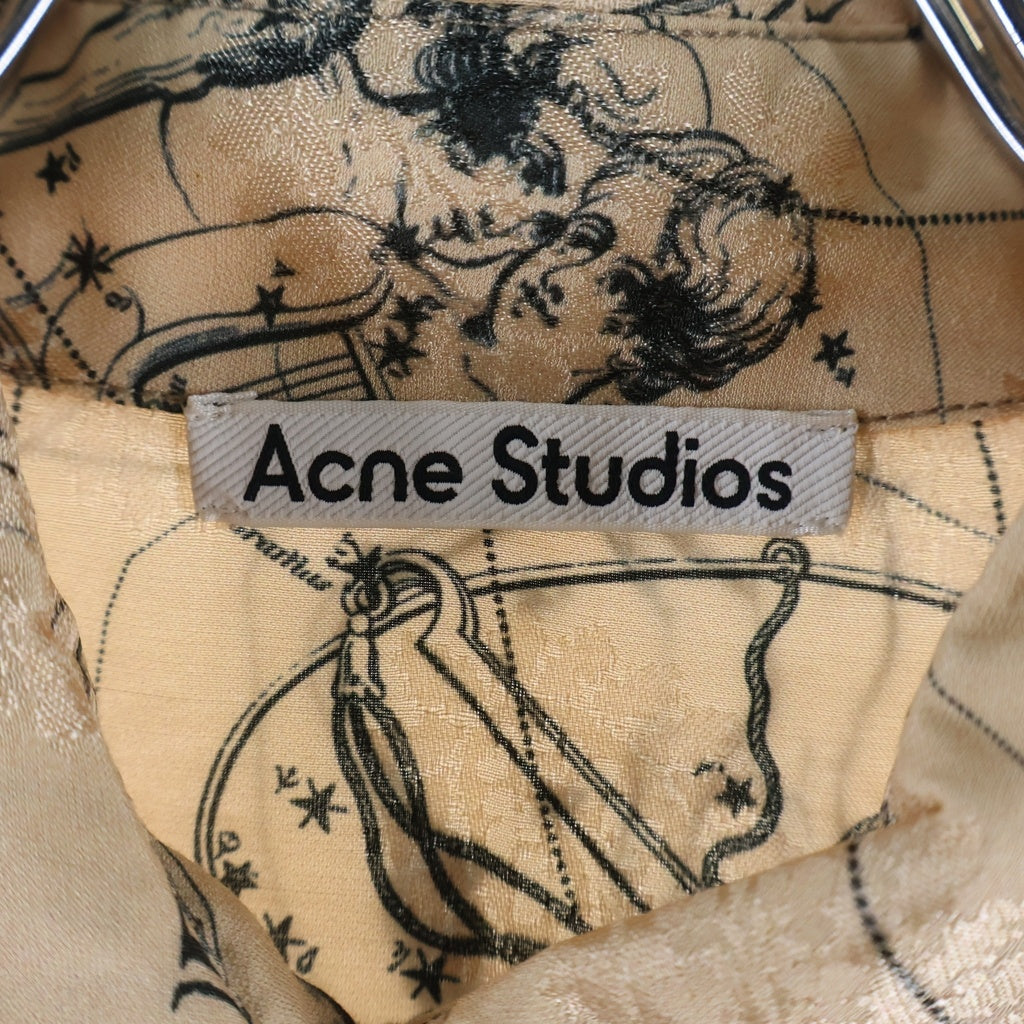 Acne Studios(アクネ ストゥディオズ) Astrology-Print Linen Shirt アストロロジープリント 占星術 星座柄 Yシャツ 長袖 レーヨン レディース