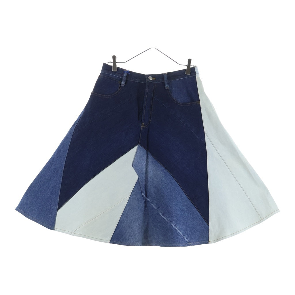 Acne Studios(アクネ ストゥディオズ) フレアスカート パッチワーク デニム ブルー レディース