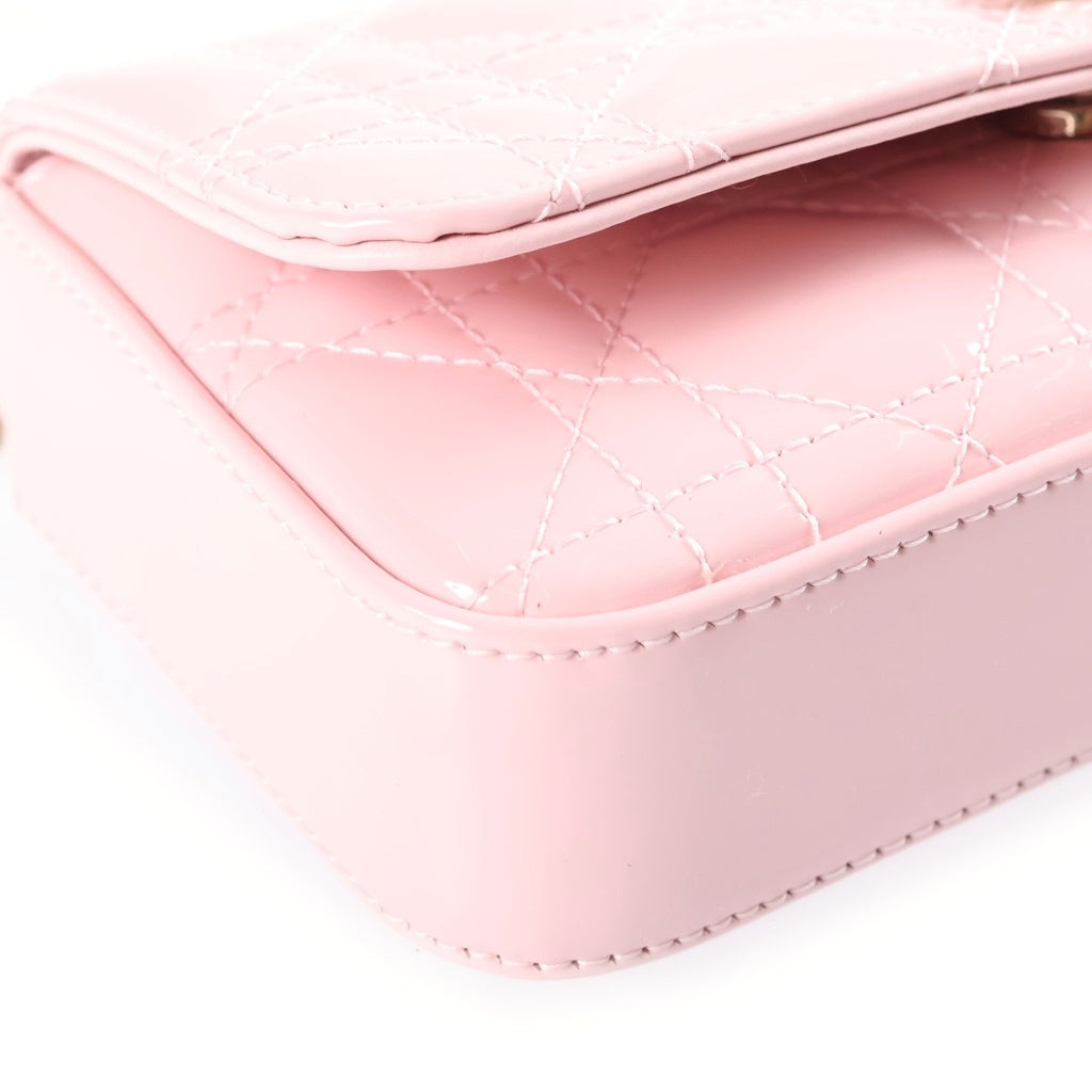 Christian Dior(クリスチャンディオール) マイディオール チェーンショルダーバッグ パテント レザー ピンク ゴールド金具 レディース