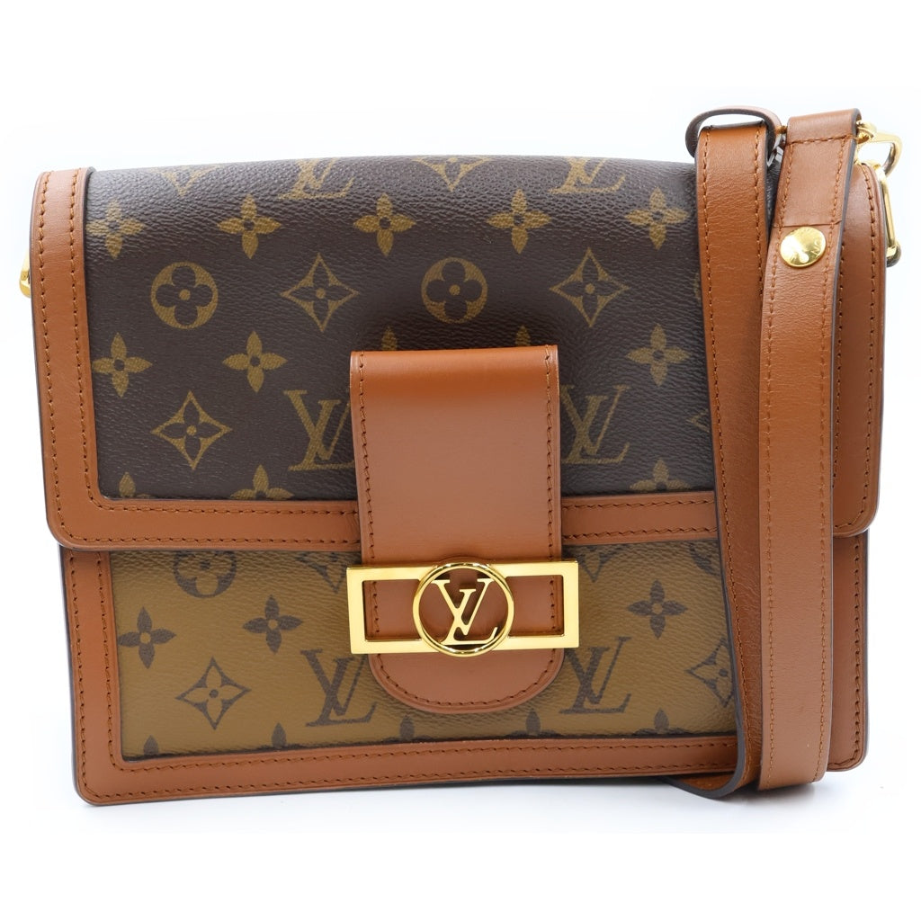 LOUIS VUITTON(ルイヴィトン) モノグラムリバース ドーフィーヌMM PVC レザー ショルダーバッグ ICタイプ ブラウン M45958 レディース