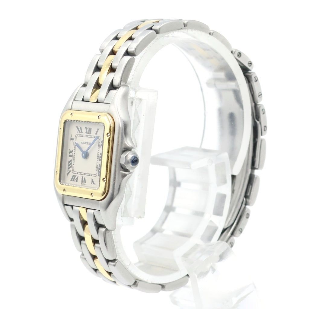 Cartier(カルティエ) パンテール SM 1ROW 1ロウ 腕時計 クォーツ 白文字盤 シルバー/イエローゴールド W25029B5 レディース