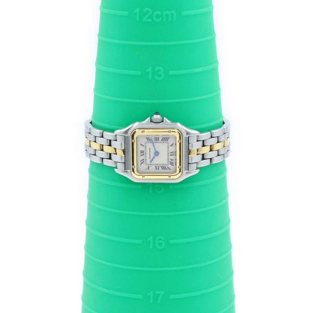 Cartier(カルティエ) パンテール SM 1ROW 1ロウ 腕時計 クォーツ 白文字盤 シルバー/イエローゴールド W25029B5 レディース