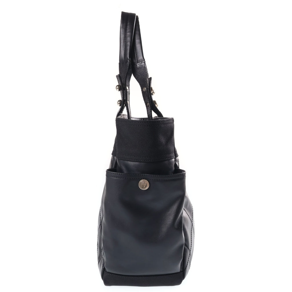 CHANEL(シャネル) パリビアリッツトートGM ハンドバッグ ココマーク ブラック シルバー金具 キャンバス×レザー レディース