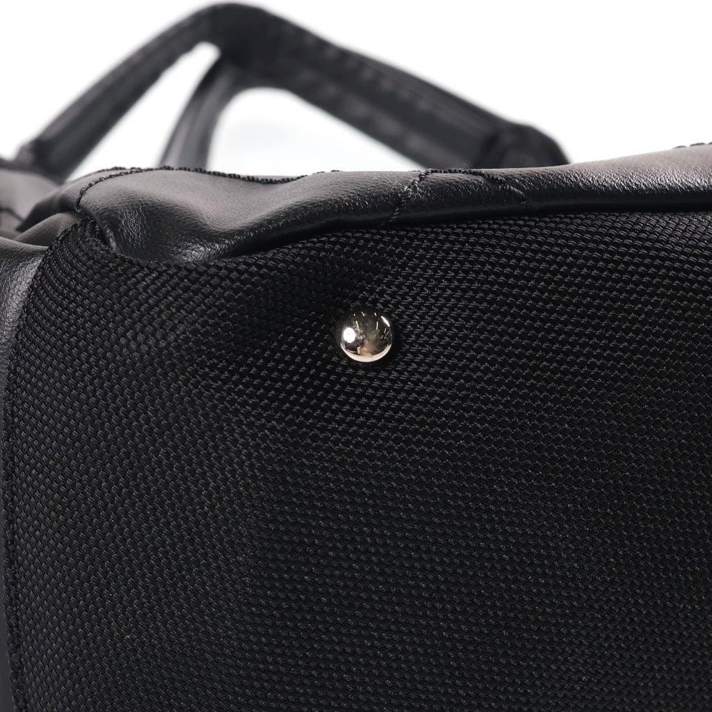 CHANEL(シャネル) パリビアリッツトートGM ハンドバッグ ココマーク ブラック シルバー金具 キャンバス×レザー レディース