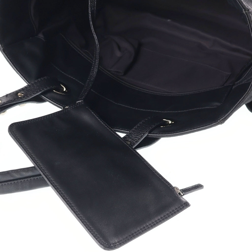 CHANEL(シャネル) パリビアリッツトートGM ハンドバッグ ココマーク ブラック シルバー金具 キャンバス×レザー レディース