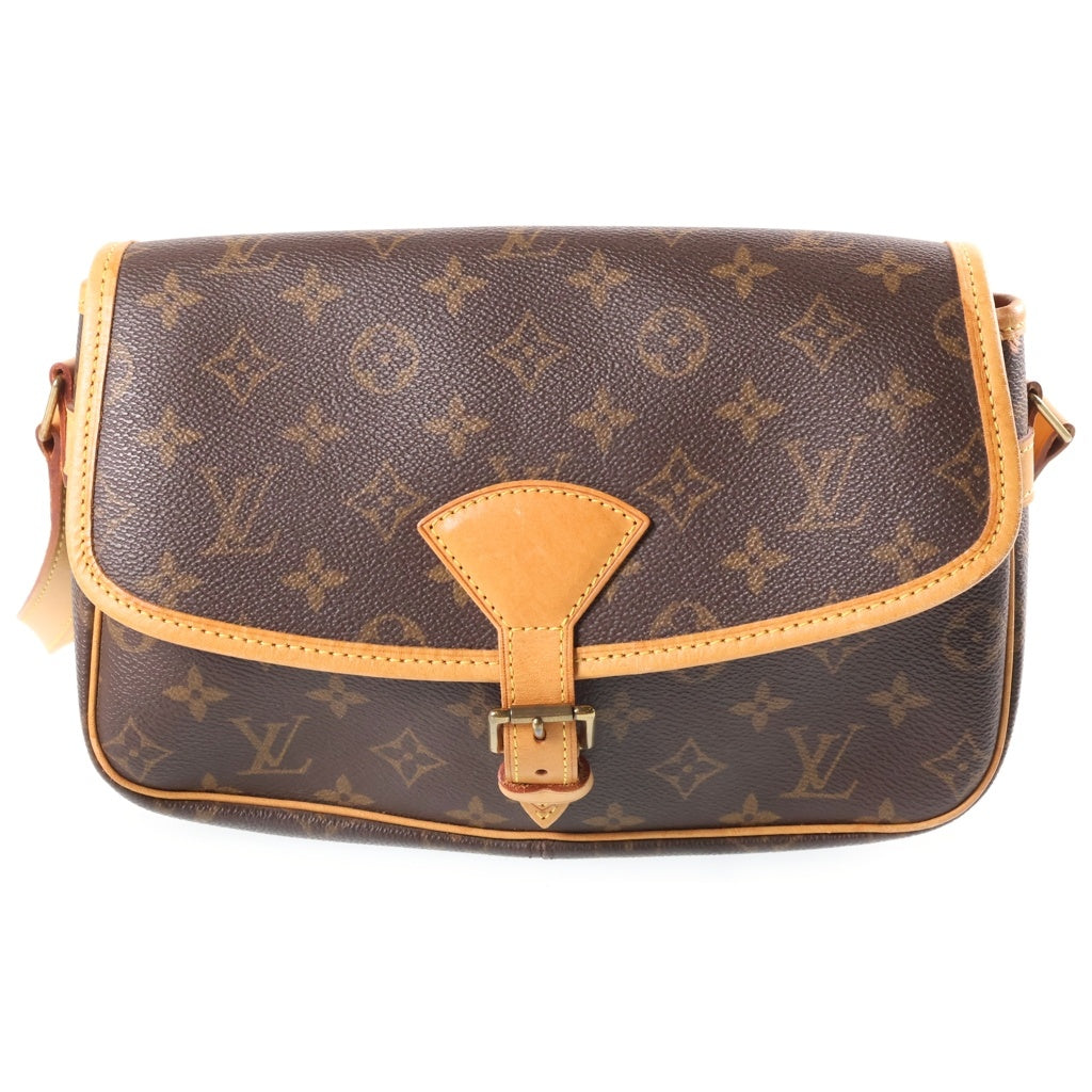 LOUIS VUITTON(ルイヴィトン) モノグラム ソローニュ ワンショルダーバッグ ブラウン レザー×PVC M42250 ゴールド金具 レディース