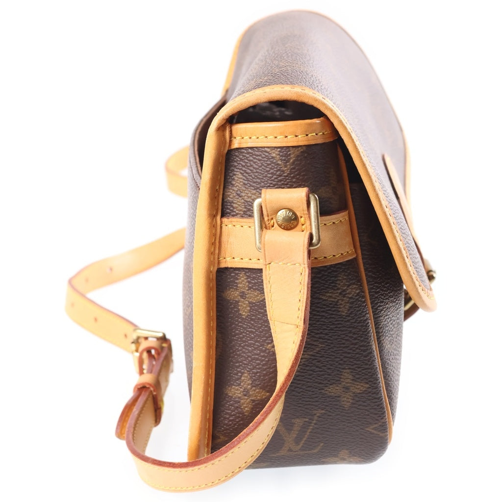 LOUIS VUITTON(ルイヴィトン) モノグラム ソローニュ ワンショルダーバッグ ブラウン レザー×PVC M42250 ゴールド金具 レディース