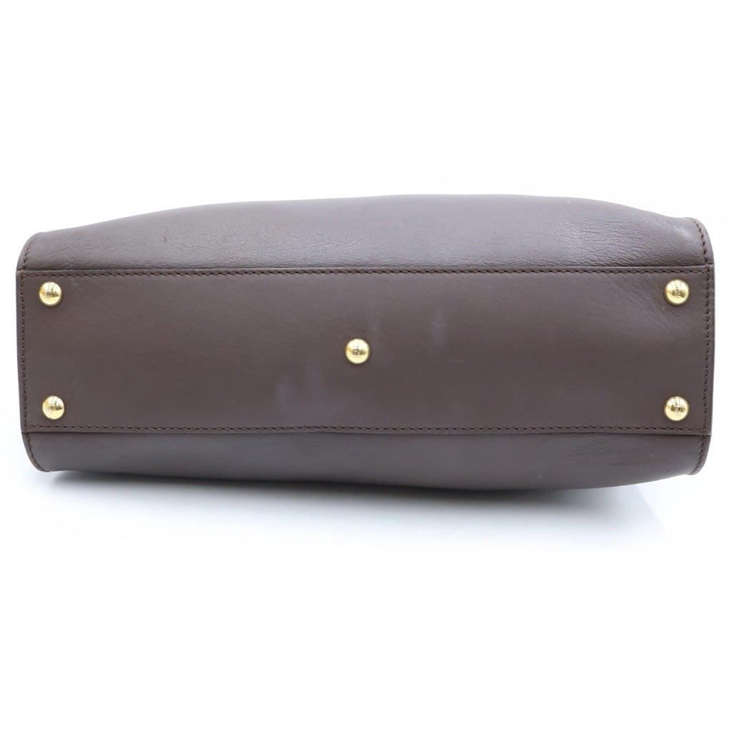 FENDI(フェンディ) ピーカブー レギュラー ミディアム ハンド ショルダーバッグ セレリア レザー 2WAY ブラウン 8BN290 レディース