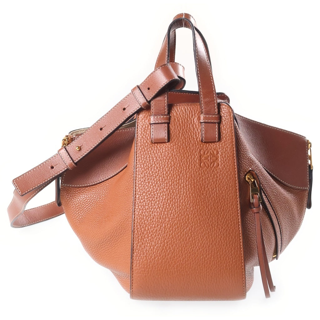 LOEWE(ロエベ) ハンモックミニ 2WAYショルダーバッグ ハンドバッグ ブラウン レザー ゴールド金具 レディース